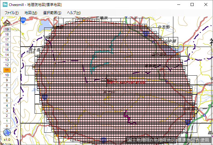 JNXファイルのタイル設定